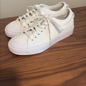 Women's Adidas White Nizza Canvas Sneakers